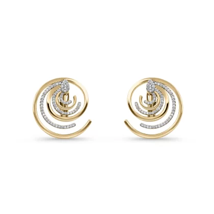 18K PINK GOLD DIAMOND EARRINGS