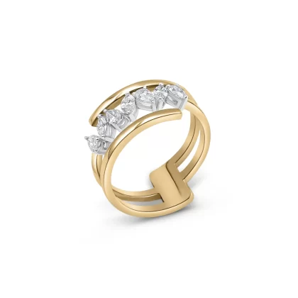 18K WHITE/PINK GOLD DIAMOND RING