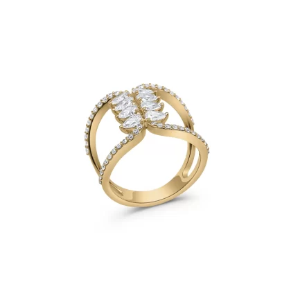 18K PINK GOLD DIAMOND RING