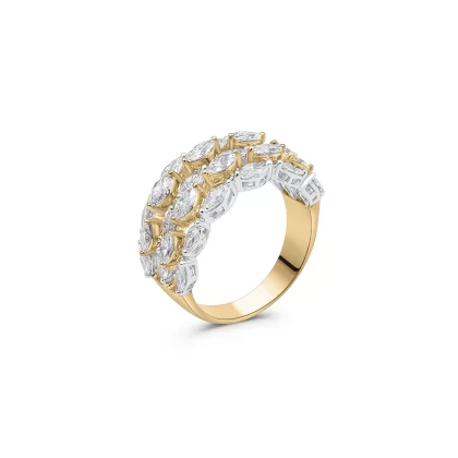 18K WHITE/PINK GOLD DIAMOND RING