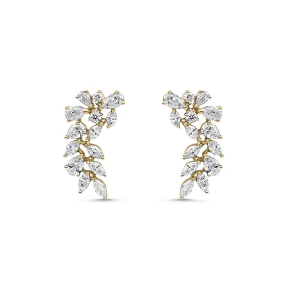 18K WHITE & PINK GOLD DIAMOND EARRINGS