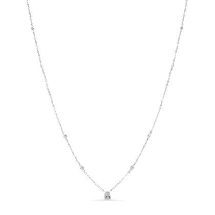 18K WHITE GOLD DIAMOND NECKLACE