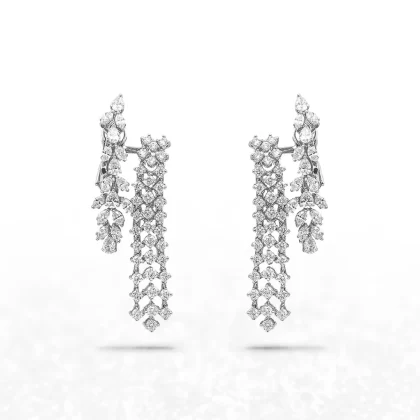 18K WHITE GOLD DIAMOND EARRINGS