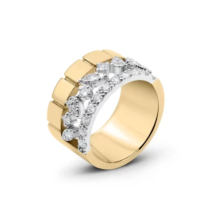 18K PINK GOLD DIAMOND RING