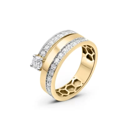 18K YELLOW GOLD DIAMOND RING