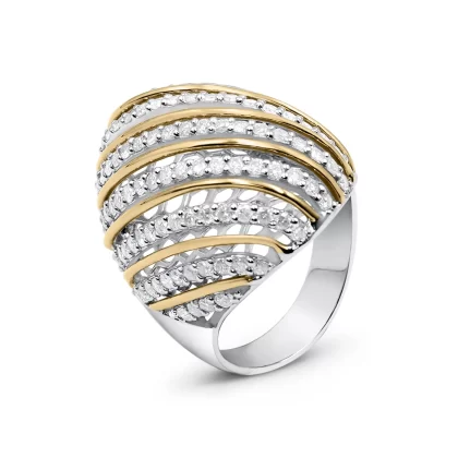 18K WHITE/PINK GOLD DIAMOND RING