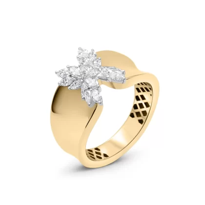 18K WHITE/PINK GOLD DIAMOND RING