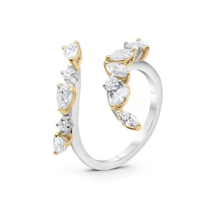 18K W/P/Y GOLD DIAMOND RING