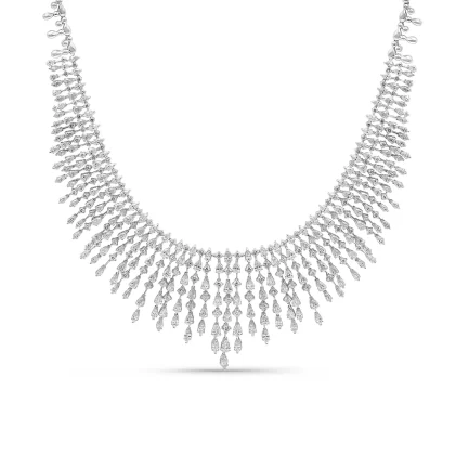 18K WHITE GOLD DIAMOND NECKLACE