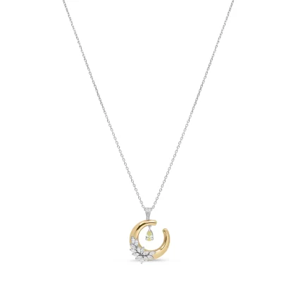 18K WHITE & YELLOW GOLD DIAMOND NECKLACE