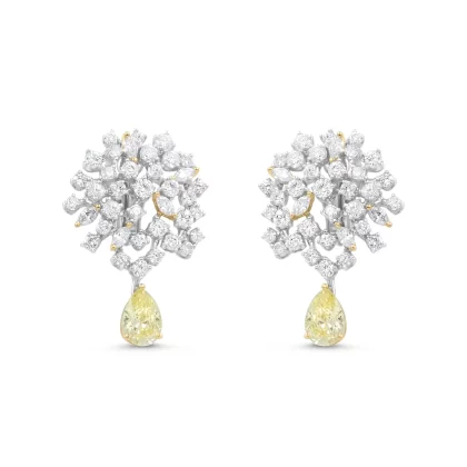 18K WHITE/YELLOW GOLD DIAMOND EARRINGS