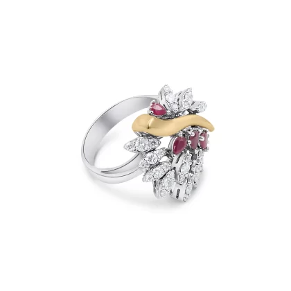 18K WHITE & PINK GOLD DIAMOND RINGS