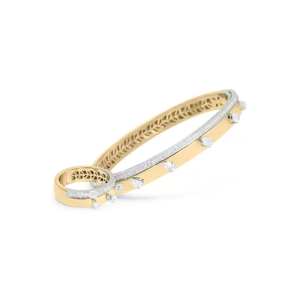 18K WHITE/PINK GOLD DIAMOND BRACELET & RING
