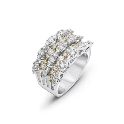 18K WHITE/PINK GOLD DIAMOND RING